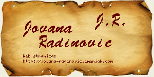 Jovana Radinović vizit kartica